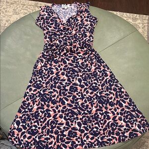 Leota Pink and Navy Patterned Dress